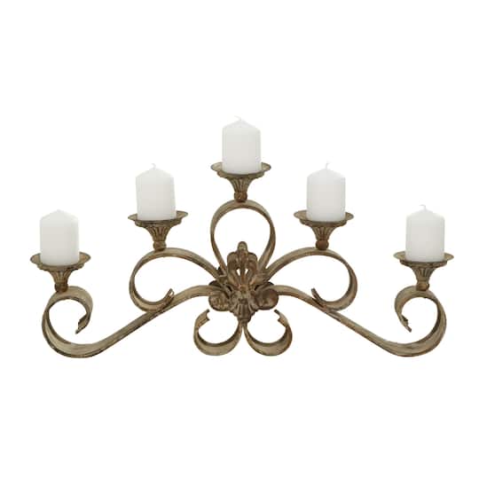 23'' Gray Iron Rustic Candle Holder